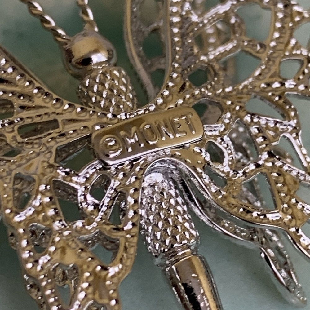 Monet | Vintage NWT Silver 3 D Butterfly Brooch Pin - Picture 10 of 11
